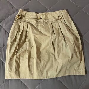 Michael Kors Tan A-Line Skirt with Button Details